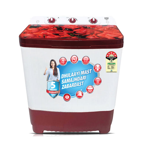 Intex 7 KG Semi-Automatic Washing Machine (Red & White) -SA70BDHG